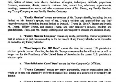 Trump's 2016 Campaign Agreement : NDA Page 3