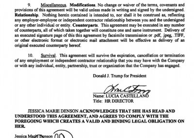 Trump's 2016 Campaign Agreement : NDA Page 5