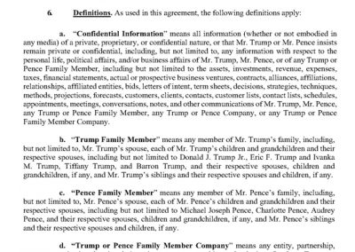 Trump’s Post Service Agreement : NDA Page 3