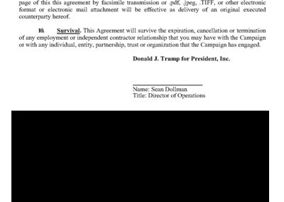 Trump’s Post Service Agreement : NDA Page 6